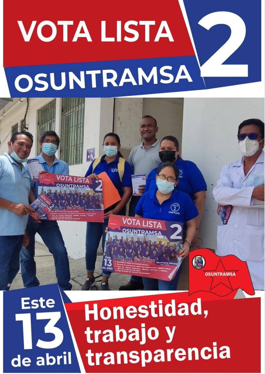 OSUNTRAMSA_N's tweet photo. 📍Hospital General Teófilo Dávila, Machala.

¡Machala PRESENTE!

Únete a la lucha con la LISTA #2, encabezada por el Secretario General Wilson Salazar y su comité ejecutivo.

✌️ https://t.co/MhAplARmMT