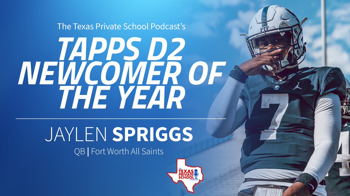 The TAPPS Division 2 Newcomer of the Year...

<a href="/JaylenSpriggs15/">Jaylen Spriggs</a> of <a href="/PTFFootball/">All Saints' Football</a>