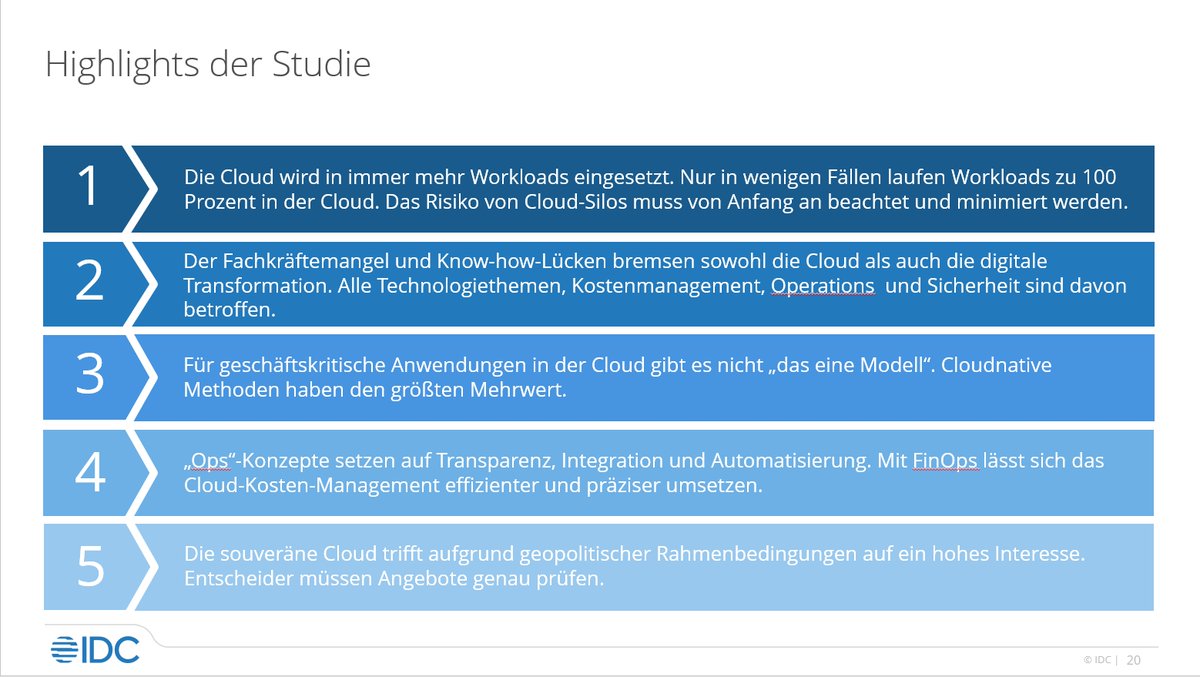 Projektleiter Matthias Zacher fasst die Ergebnisse der Studie zusammen - ein ideales Scene Setting für unsere anschliessende Gesprächsrunde. #idccloud23
