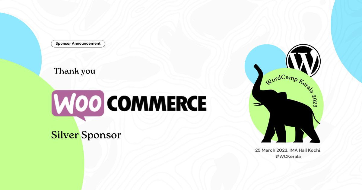 WordCamp_Kerala's tweet photo. Thank you @WooCommerce  for being one of the top pillars of WordCamp Kerala. Without your support, we couldn't make the event happen. 

#wordcamp #wordcamp2023 #wordpressconference https://t.co/gdzfpMcW0t