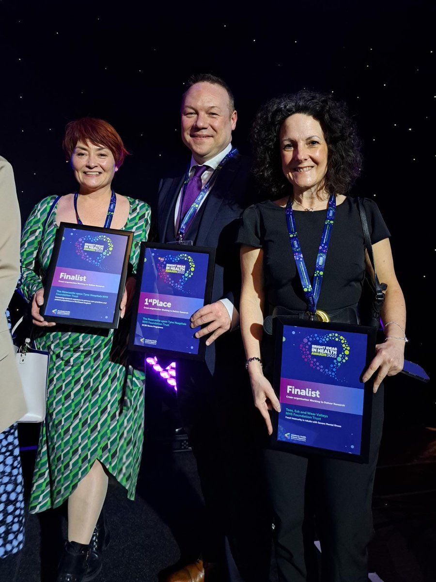 So this happened last night! #Collaboration #teamwork #winners @AHSN_NENC Bright Ideas in Health Awards @PRCNewcastle @researchactive @NuTHResearch in conjunction with Coloplast.