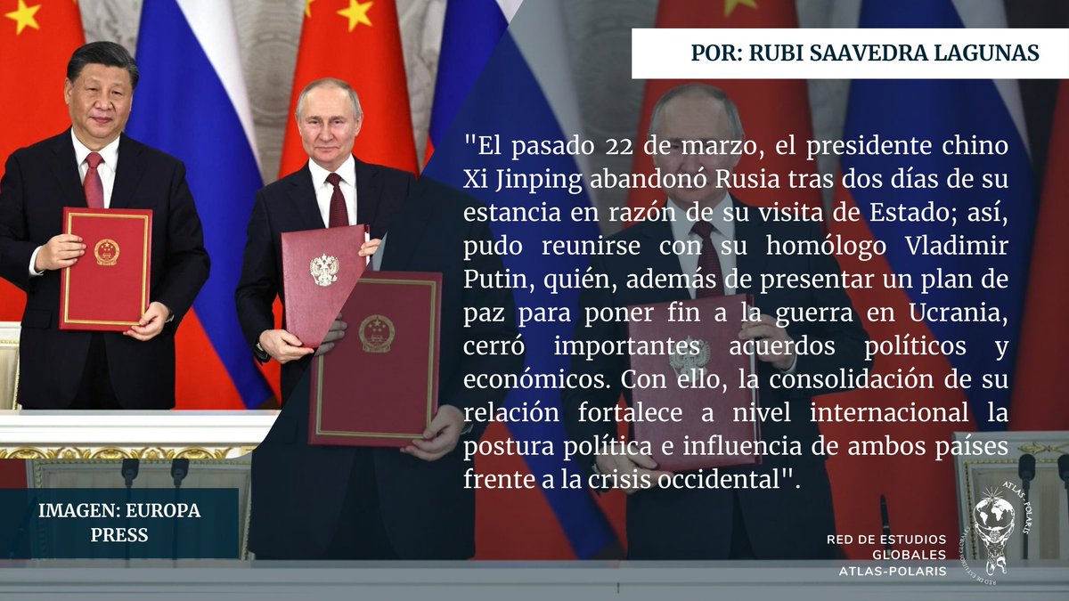 regapmx's tweet photo. China y Rusia: el poder bilateral de Asia en tiempos de guerra 

"... las relaciones de los últimos meses entienden la postura de un nuevo orden frente a la crisis occidental que preocupantemente también se está elevando". 

Lee completo en: https://t.co/tkkNKzidFo 

#REGAPMX https://t.co/nOxuHzd8VN