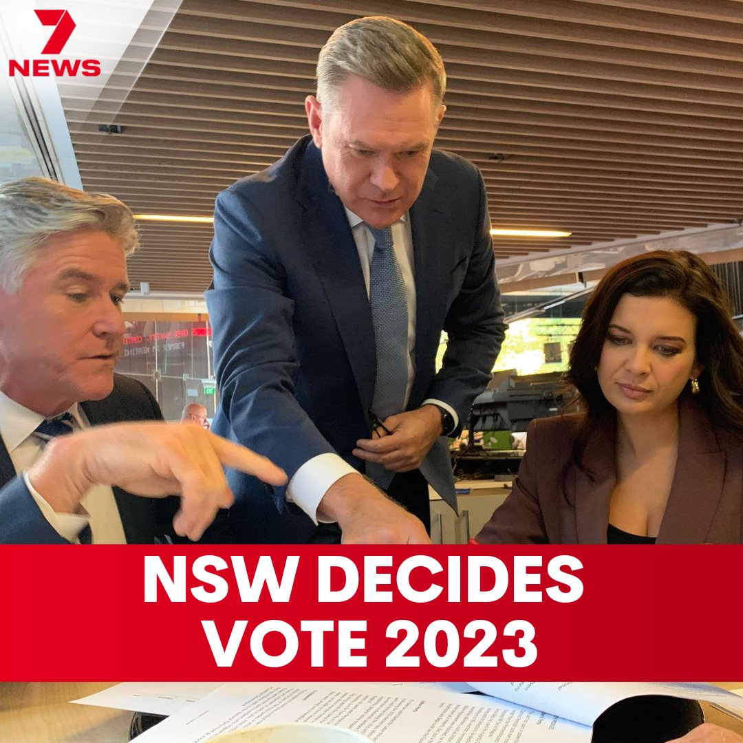 Putting the final touches on 7NEWS’ election coverage, @Riley7News, @michaelusher & @AmeliaBrace in the @Channel7 newsroom today. We hope you can join us tomorrow night. Live on @Channel7 & @7plus. 7NEWS.com.au #nswpol #7NEWS