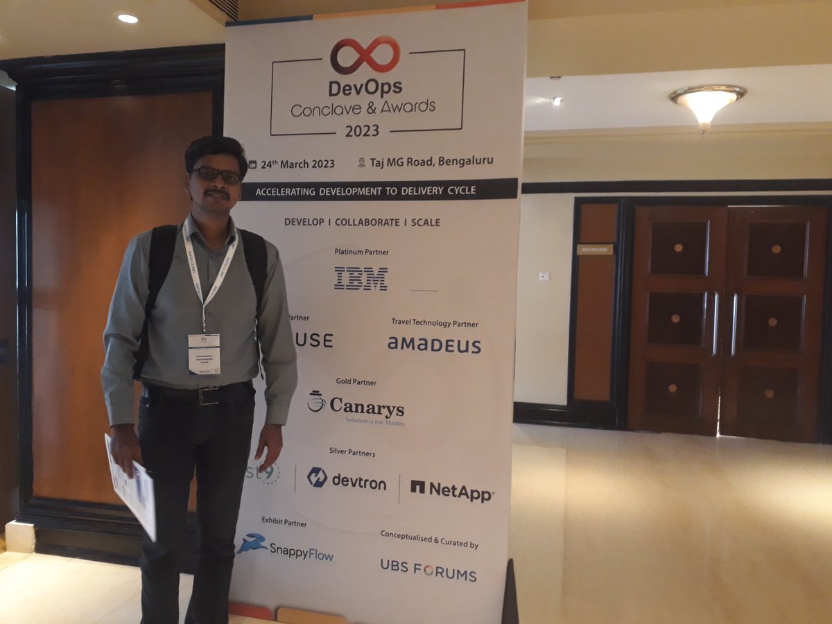 KameshRastogi73's tweet photo. Attending #DevOpsConclave 2023 at @tajmgroad with my friend Dinesh V on 24thMar. A good conference arranged by @ubsforums &amp; nice sessions &amp; good speakers. Overall good till now n looking forward till end in evening!! We liked #Canarys kiosk n interested 2 explore #GitHubCopilot https://t.co/kGfH0GAsFA