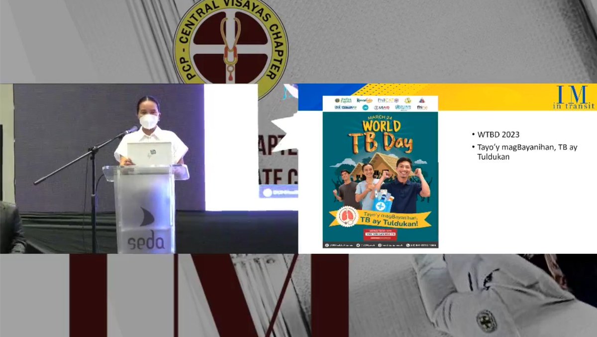 pcpcvcon's tweet photo. Today is #WorldTuberculosisDay! The #PCPCV celebrates #WorldTBDay2023.
Dr. Sharon Laurel emphasizes the cascade of care in helping us transition from prevention to eradication of tuberculosis.
#IMinTransit @DOHgovph https://t.co/moLFB3Ra8C