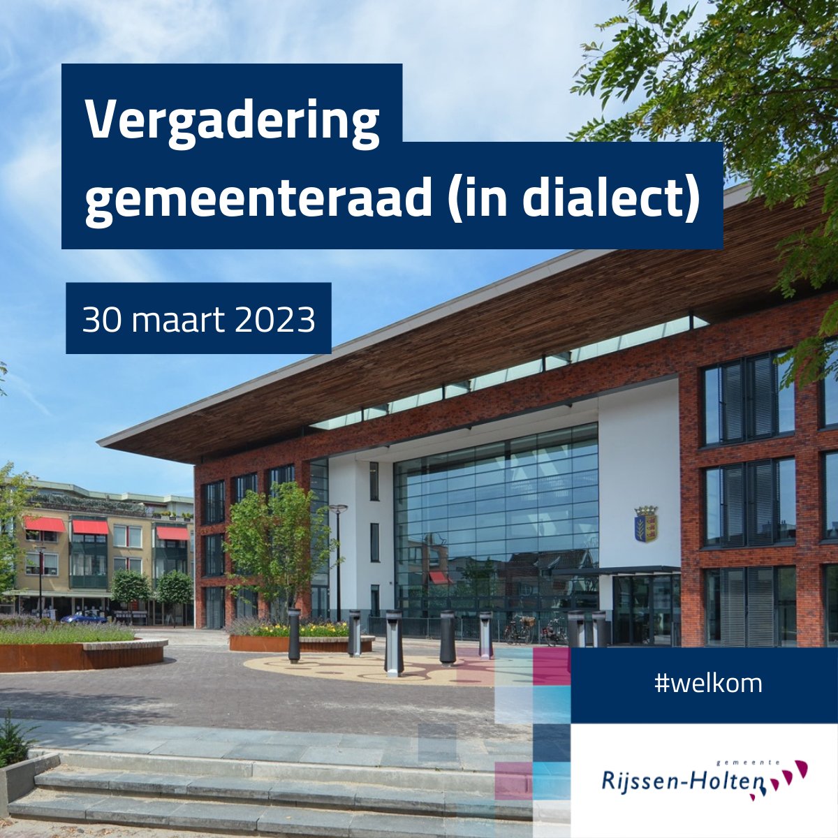 Op donderdag 30 maart om 19.30 uur vergadert de gemeenteraad in dialect. Je kunt deze vergadering bijwonen in ons gemeentehuis. De vergadering is ook te volgen via onze livestream 🎥
 
De agenda, bijbehorende documenten en de livestream vind je via 👉 bit.ly/3ndwknu