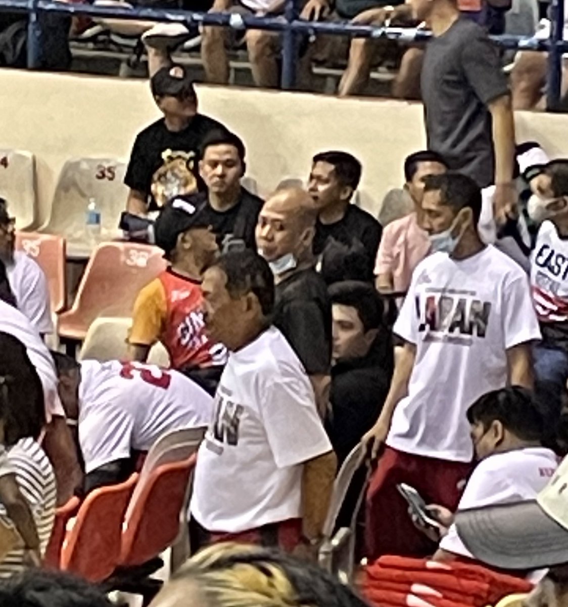 🏀 @barangayginebra staff wearing #LAbanTENORIO shirts in support of GINeral LA Tenorio's battle with stage 3 colon cancer! Your PBA family -- we're all one with you! @LA_Tenorio laban lang! #PBAGameTayoDito