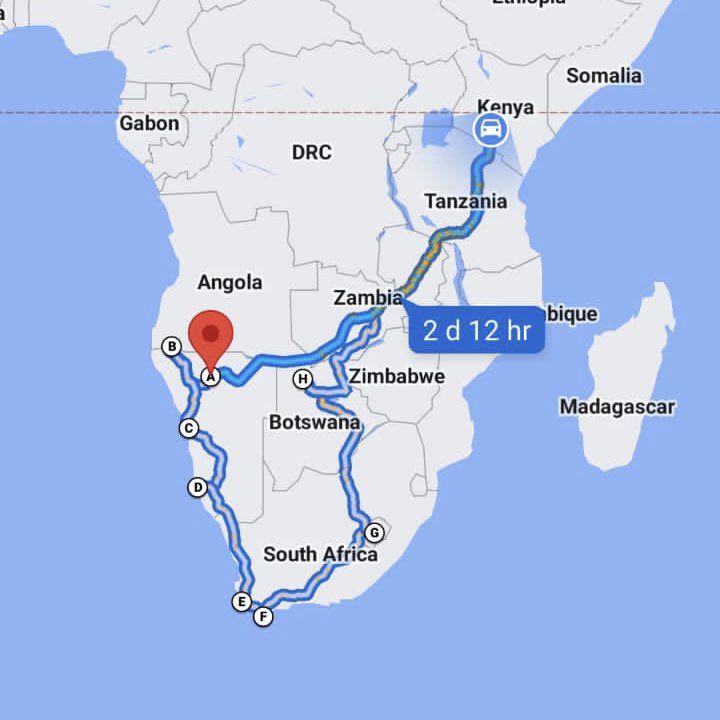 Nairobi to Cape Town by road. We travelled across six countries (visa-free!) and had the most incredible time. An unforgettable trip! Hopefully this 🧵 inspires you to make the trip and explore our beautiful continent, Africa because it is an incredible place.