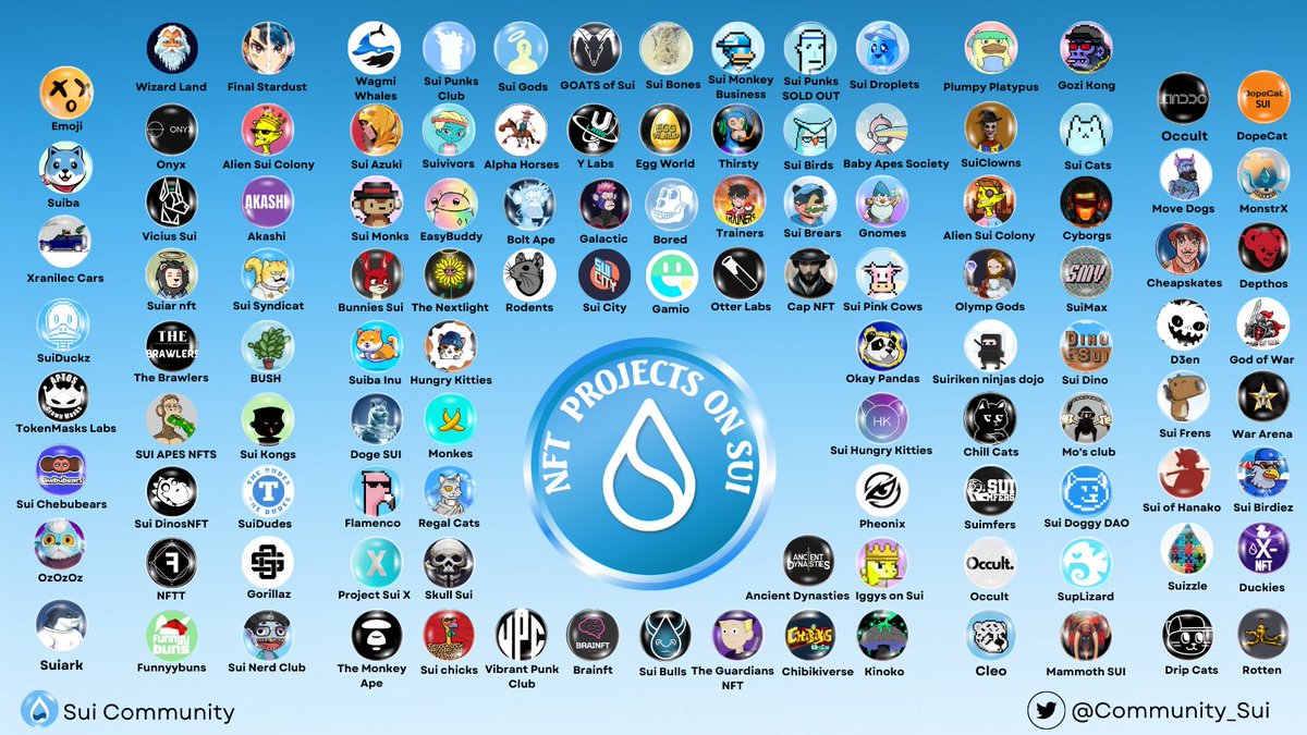 Community_Sui's tweet photo. NFT ON SUI ECOSYSTEM🚀

NFT projects in the Sui ecosystem are constantly expanding and become the most powerful driving force for Sui's development🔥

Let's take a look at the #NFT projects on #Sui before the "Wave to Mainnet" launch👀

Like and RT to support us🙏

#Sui #NFTs https://t.co/GsXcA6CR46