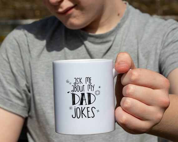 Ask About Dad Jokes Ceramic Coffee Mug, Gift etsy.me/3DvJiQS #askaboutdadjokes #ceramiccoffeemug #coffeemugfordad #bestdadevermug @etsymktgtool