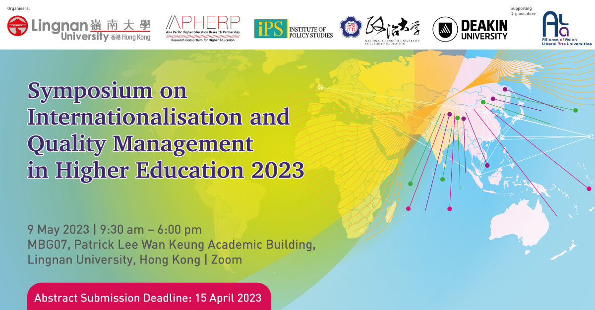 #CallForPapers The Symposium on Internationalisation and Quality Management in Higher Education <a href="/LuGraduate/">Lingnan University Graduate School</a> promotes discussion of internationalisation and quality assurance in higher education. Submit here by 15 April: ln.edu.hk/sgs/symposium-…