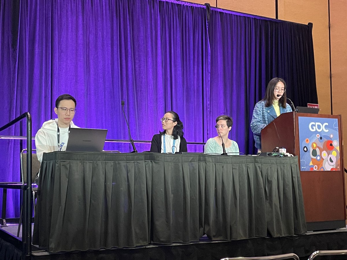 ThunderFireUX's tweet image. ThunderFire UX&apos;s Data Mining Engineer Shun Bao &amp;amp; UX Research Manager Xinhui Zhang presented &quot;Moving the Needle: Microtalks on Data-Backed Design Changes&quot; at @Official_GDC.
So many audience today, thanks everyone for coming!💜💜💜
#GDC23 #Microtalks