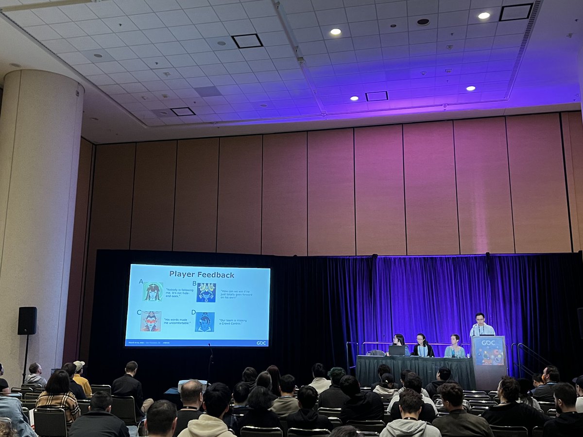 ThunderFireUX's tweet image. ThunderFire UX&apos;s Data Mining Engineer Shun Bao &amp;amp; UX Research Manager Xinhui Zhang presented &quot;Moving the Needle: Microtalks on Data-Backed Design Changes&quot; at @Official_GDC.
So many audience today, thanks everyone for coming!💜💜💜
#GDC23 #Microtalks
