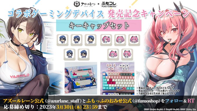 ／本格ゲーミングデバイス発売記念🎉プレゼントキャンペーン開催💙💗＼第二弾は『オリジナルキーキャップセット』 と  をフォ