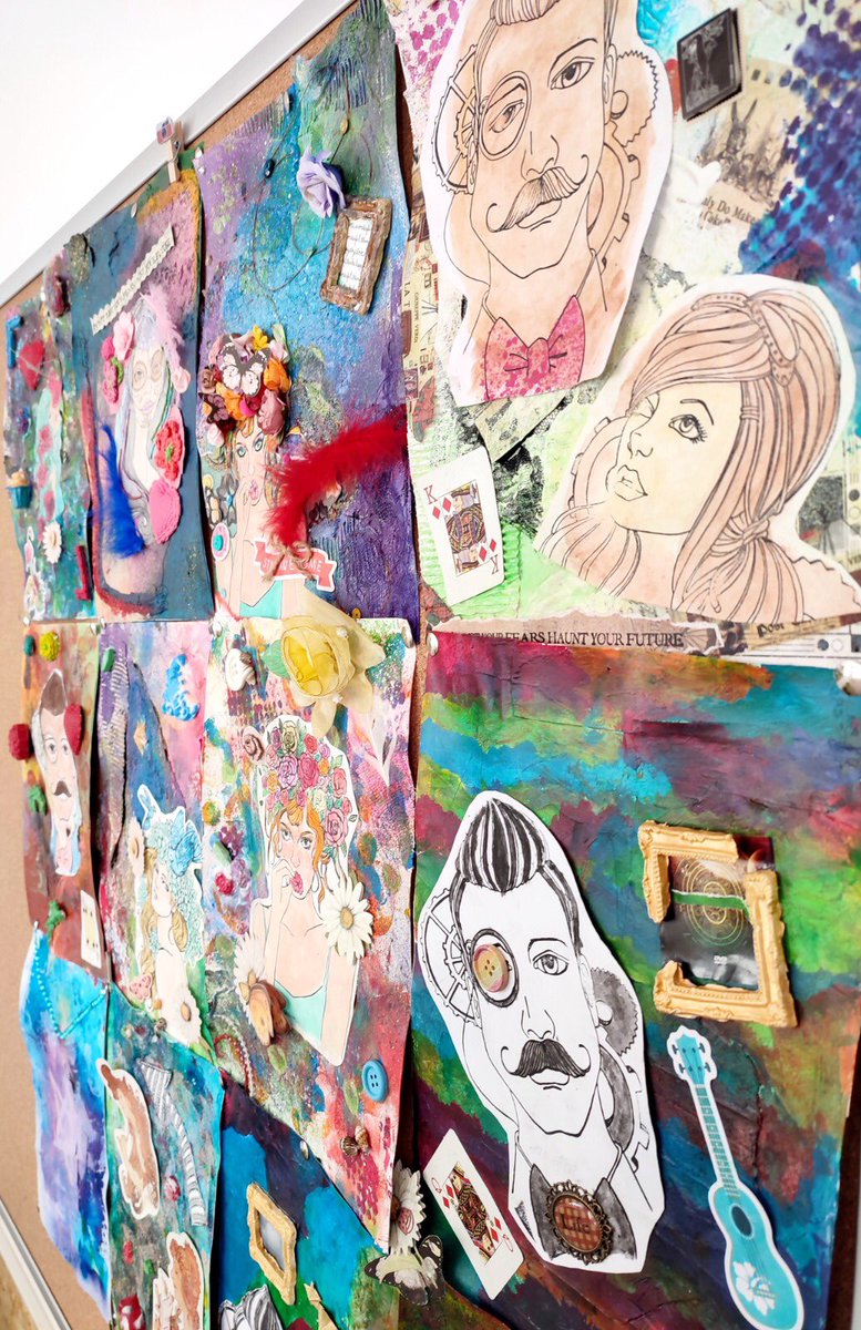 IERAlberti's tweet photo. L'alumnat de 3r d'ESO ha descobert les tècniques mixtes i ha estat experimentant amb un munt de materials a la seva assignatura optativa de Recicl-art.
#socioart #eso #art #comunitatsènior #reciclart https://t.co/f6hMroanCn