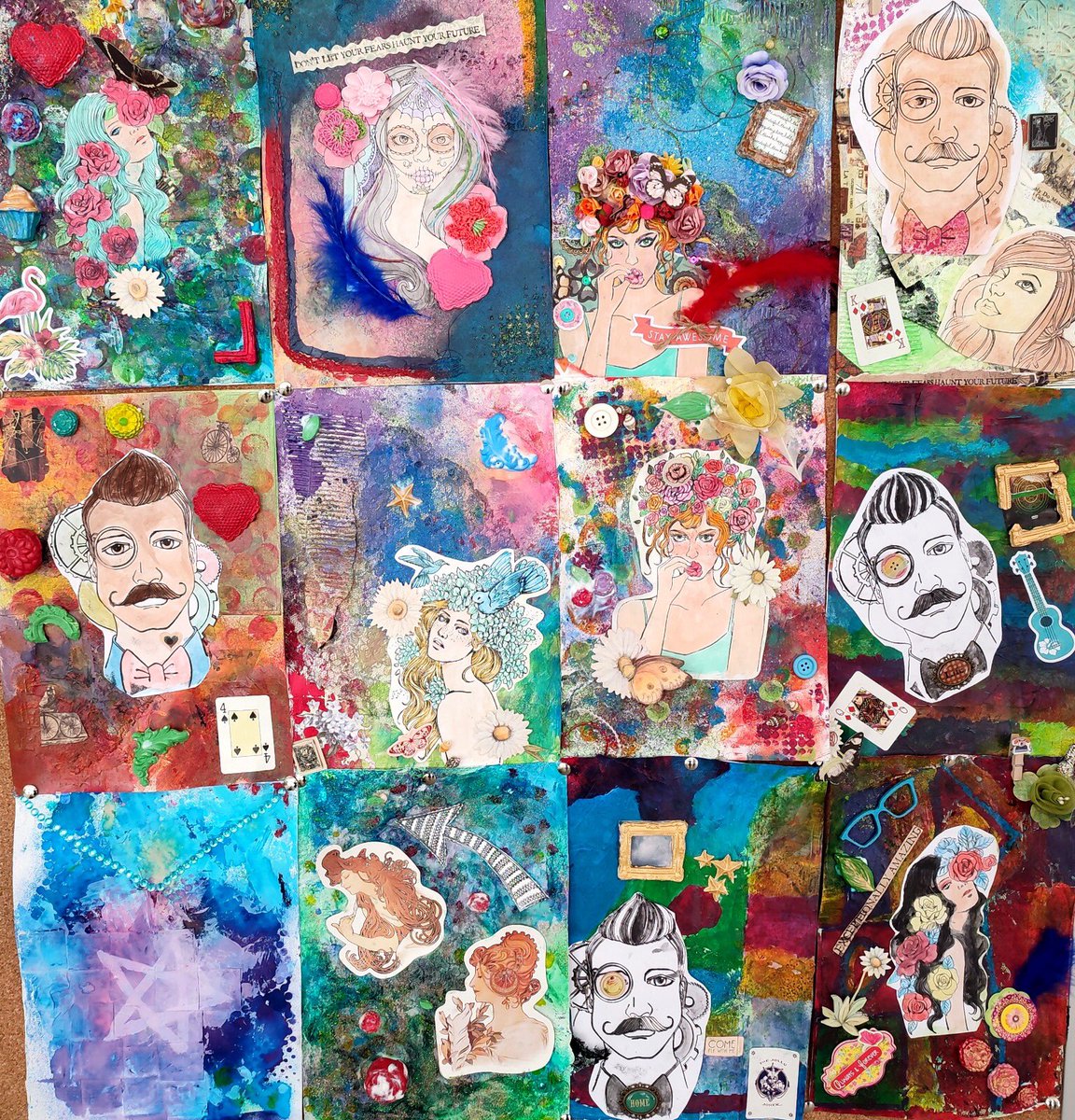 IERAlberti's tweet photo. L'alumnat de 3r d'ESO ha descobert les tècniques mixtes i ha estat experimentant amb un munt de materials a la seva assignatura optativa de Recicl-art.
#socioart #eso #art #comunitatsènior #reciclart https://t.co/f6hMroanCn
