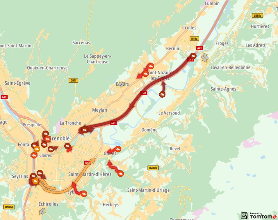 ANWBeuropa's tweet image. +45 min. op de #A41 Chambéry ► Grenoble tussen Brignoud en Meylan door werkzaamheden.
#Frankrijk
