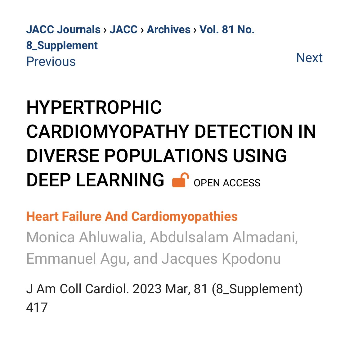 jacqueskpodonu's tweet photo. We leverage #deepneural networks to enhance diagnosis of #HCM in diverse populations . @ACCinTouch @AHAScience @STS_CTsurgery @GoogleAI @NVIDIAAI @BIDMCSurgery @BidmcCvi https://t.co/rifk8ZZXzU
