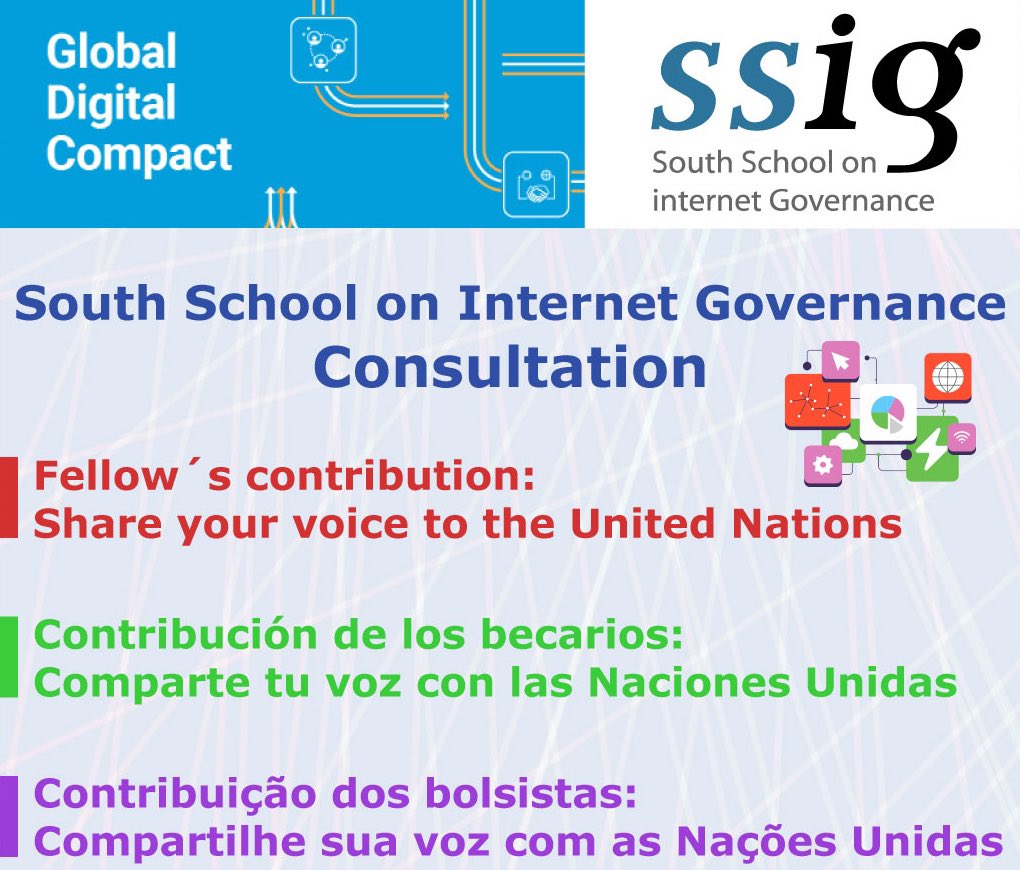 Un privilegio formar parte de los 65 becarios de @SSIGLAC para contribuir en la consulta de Global Digital Compact organizado por Naciones Unidas 🇺🇳

22 países de los 5 continentes y 7 temas digitales que son claves:

1.- Conectar a todos a Internet, incluidas todas las escuelas.…