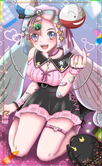 ナンジャモ(マルマインけいじょしのすがた)(Iono Marmine style) #ポケモンイラスト  #pokemon 