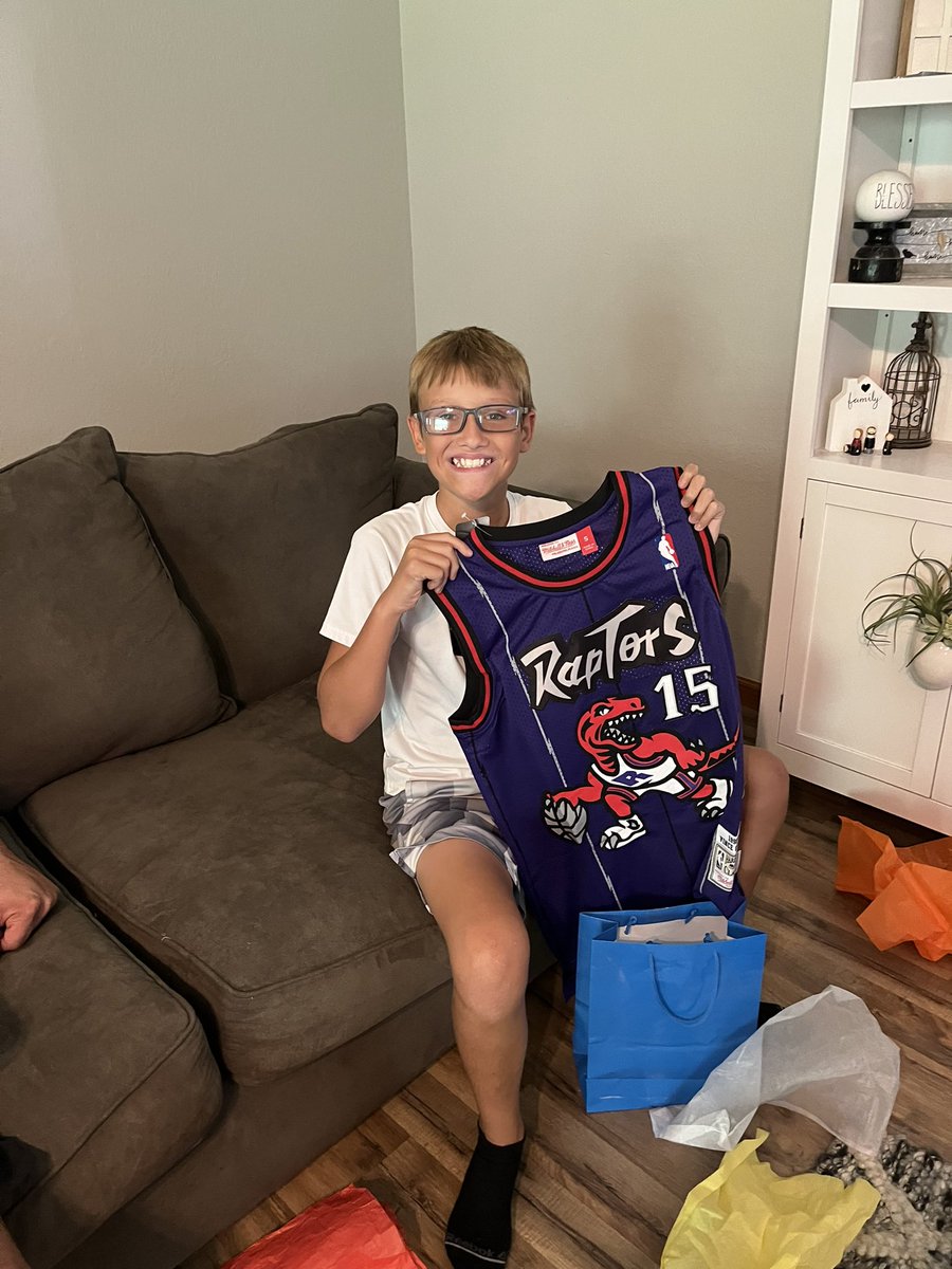 @mrvincecarter15 @TheVCShow my 11 year old son was totally hyped to get that old school Air Canada jersey for his birthday!