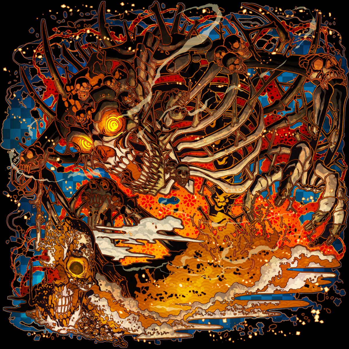 自作「街を覗く餓者髑髏」 餓者髑髏 -ｶﾞｼｬﾄﾞｸﾛ- | 京都花魁体験スタジオ 心-花雫-