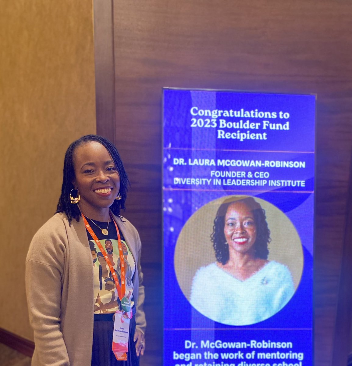 ljmcgow1's tweet image. ⁦@WeAreEdLoC⁩ Thank you for your investment in ⁦@dil_institute⁩! It’s great to be in community with fellow Boulder Fund Grantees at the #edloc2023 #weareedloc.