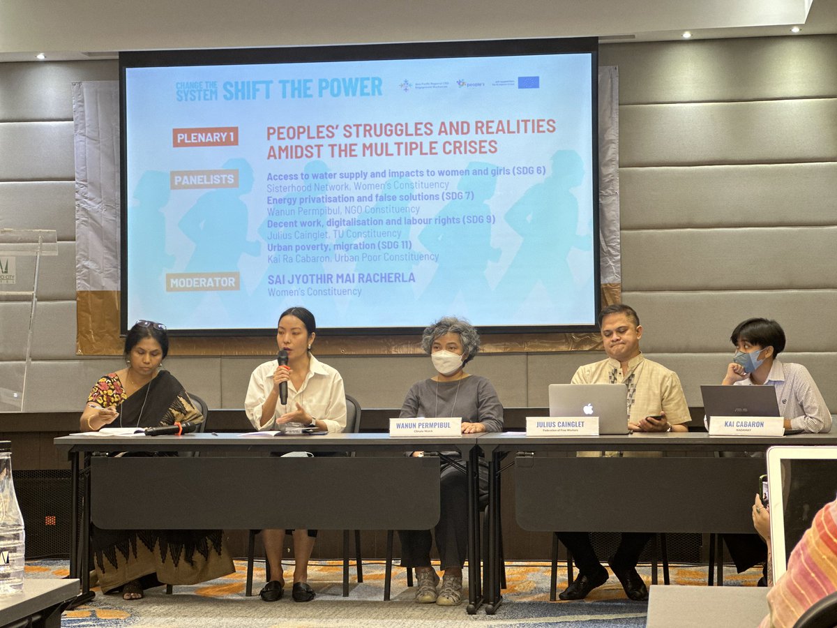 ARROW_Women's tweet image. @RSAIJYOTHI, ARROW’s Deputy ED, moderating a session at the #APPFSD2023 looking at the systemic barriers to Development Justice &amp;amp; its impact on the current multiple crises. #PeoplesForum2023 #APFSD2023