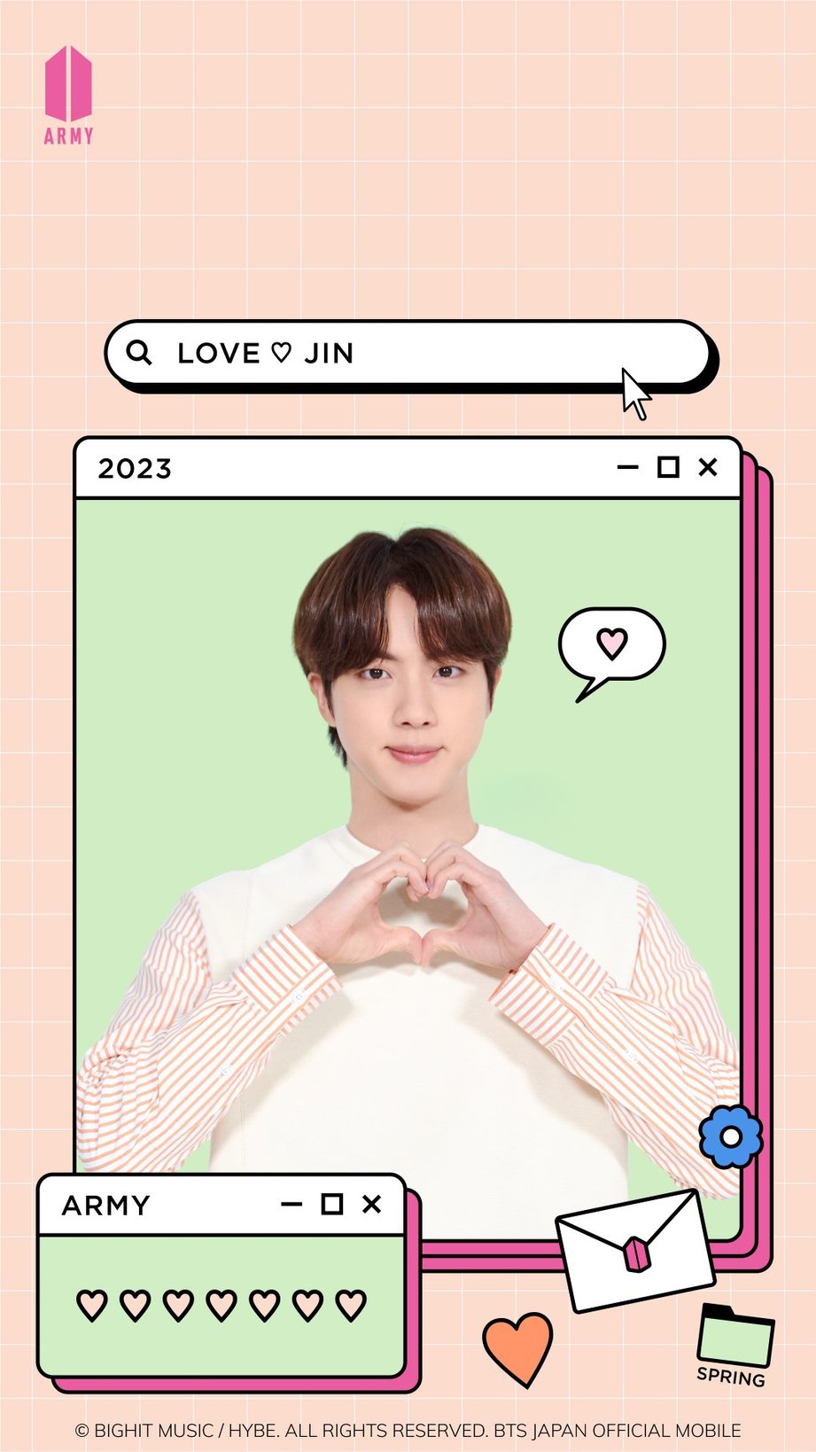 BTS JIN 大型バナー BTS ジン JIN マスターグッズ ミニバナー ポスター - メルカリ