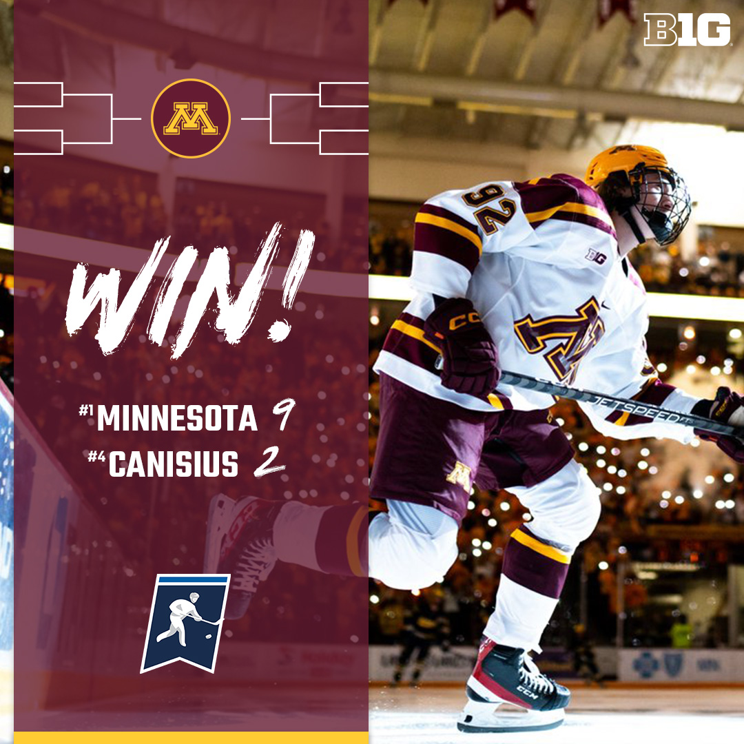 B1GHockey's tweet photo. The Gophers are moving on!

@GopherHockey will take on St. Cloud State on Saturday. https://t.co/XPjsESmsJB