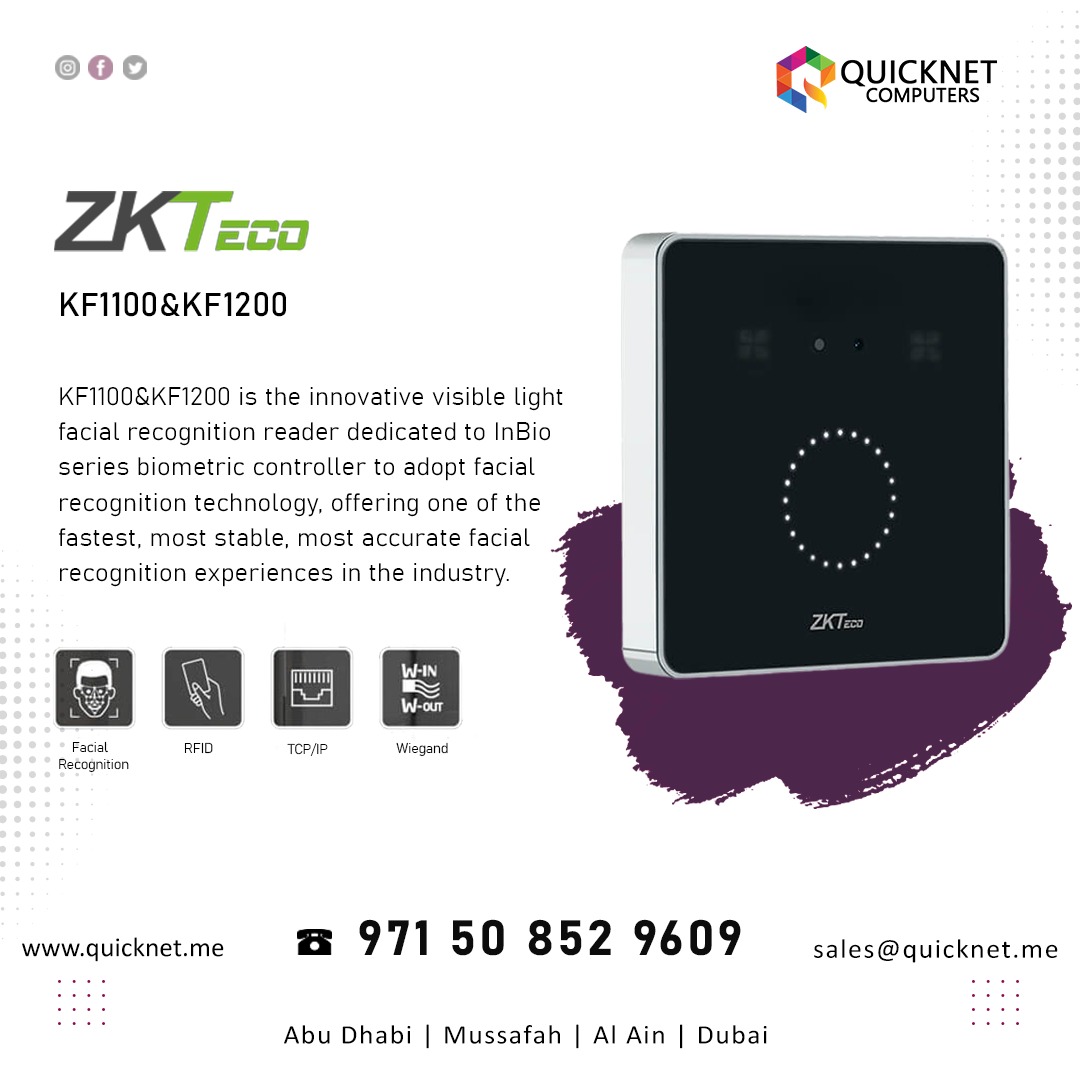 quicknet_me's tweet photo. We offer one of the fastest, most stable, most accurate facial recognition experiences in the industry
Call now
Abu Dhabi | Mussafah | Al Ain | Dubai
Contact: +971 50 852 9609
Website: https://t.co/ZX8VNgGSKS
#admcc #mcc #quicknet #quicknetcomputers #abudhabi #uae #dubai #zkteco https://t.co/YZx2MjFXXj