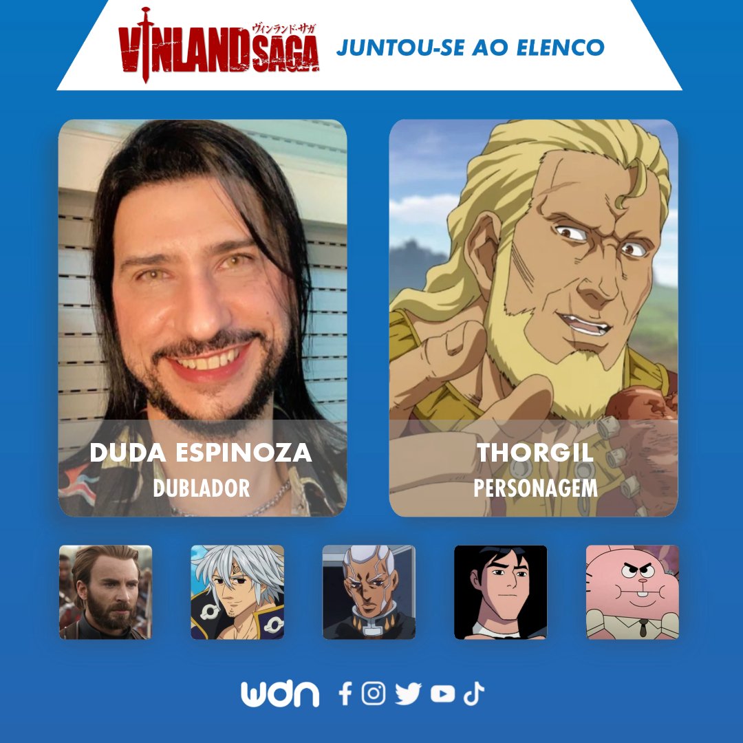 WDN - World Dubbing News on X: ⚔️ Novos dubladores juntam-se ao elenco de 'Vinland  Saga' (Netflix) • Agatha Paulita como Arnheid • Duda Espinoza como Thorgil   / X