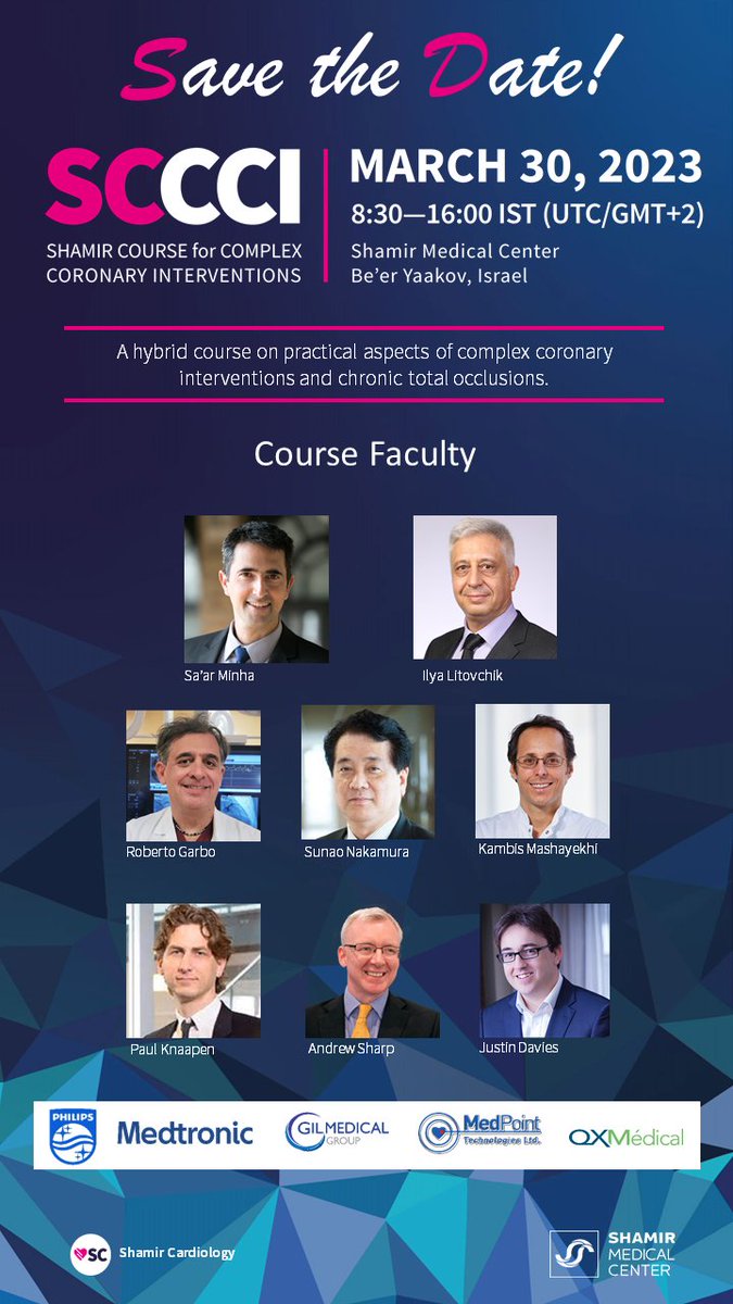Saar_Minha's tweet photo. Please join us for this one day, all case-based, on-site and online #SCCCI course. Our faculty is looking forward for your questions and opinion. #CTO, #IVUS, ultra-low contrast #CHIP.  https://t.co/Cf4oGAyi5f. @jerd10 @IlyaLitovchik @KambisMashayek1 @drandrewsharp https://t.co/P1PM9Dk7eF