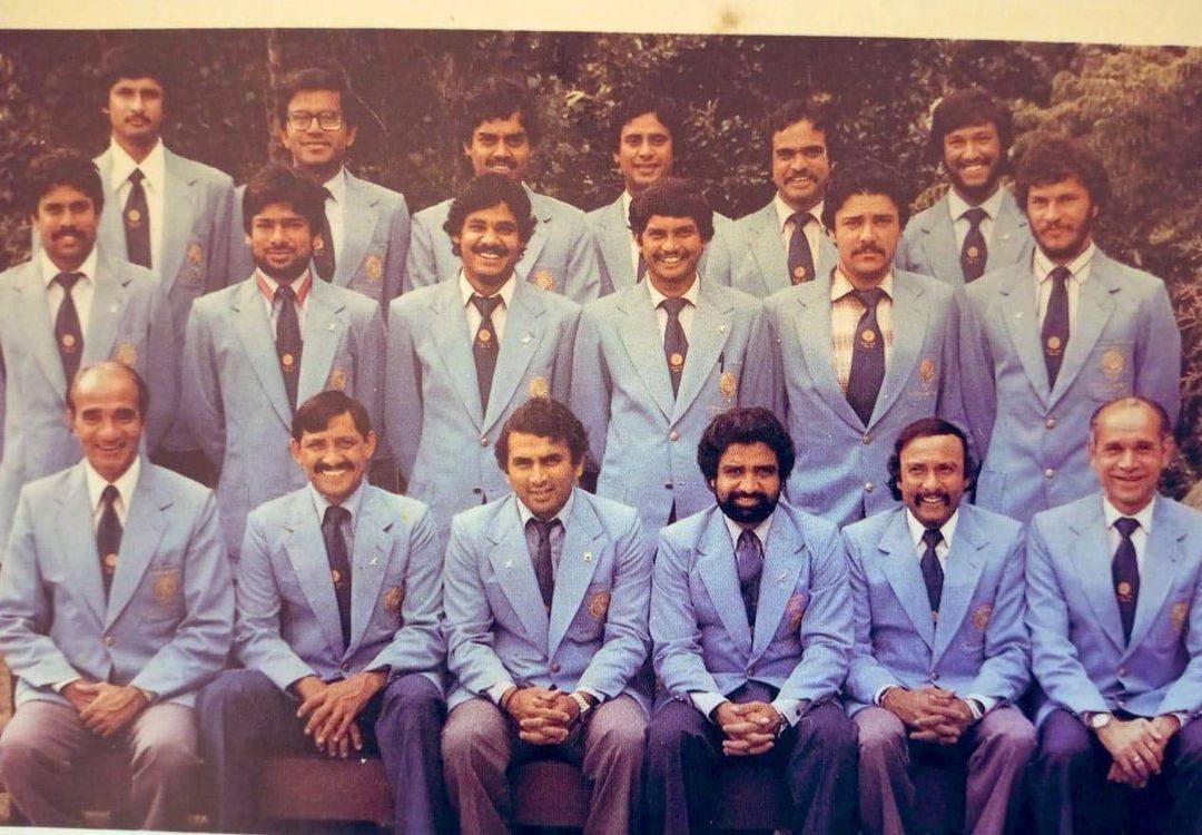 *L to R* #IndianCricketTeam 1980
Sitting : NK, #ChetanChauhan, #SunilGavaskar, #GVishwanath, #SKirmani, NK
Standing 1st Row : #KapilDev, #KGhavri, #KAzad, NK, #YogRaj, #RBinny
2nd Row : #SPatil, #DDoshi, #DilipVengsarkar, NK, #YashpalSharma, #ShivlalYadav
NK : Not Known
@BCCI