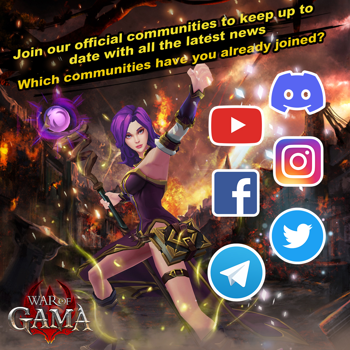 WarofGAMA's tweet photo. Join the official community and does not miss the latest information
Download now👉 https://t.co/h51yXKs55l
🧙♂ Various links: https://t.co/pPJkQ6tjXT
💘Which official community do you already follow?
#WarofGama #MMORPG
#officiallylaunched https://t.co/TUhwHDnznI