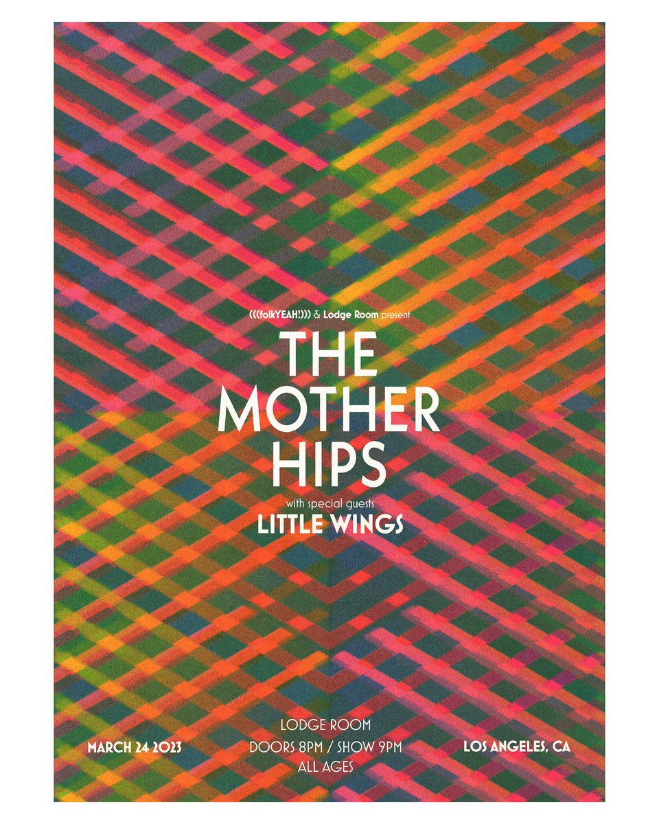 Los Angeles! 🌟 Don't miss <a href="/motherhips/">Mother Hips</a> + <a href="/LittleWings333/">earthbound squire</a> at <a href="/LodgeRoom/">Lodge Room</a> this  Friday, March 24! 🎟: folkYEAH.com

Art: George Gillies