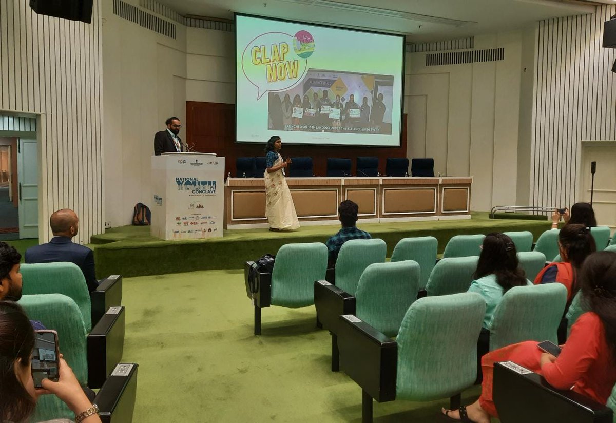 C3_NIUA's tweet photo. #CLAPnow 'Climate Action Plan Now'
@PallaviThool19 introduced interactive card game for #city officials &amp; #stakeholders to #interact #collaborate &amp; develop holistic #climate Action Plan #nationalyouthconclave

@anshulabbasi &amp; @PunitGandhi20 interacted with 100+ participants #Y20 https://t.co/c327gqySRo