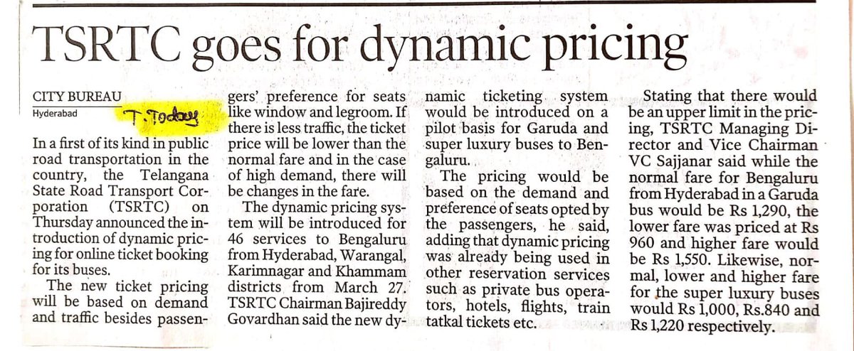 For the first time in the history of public transport, we are starting Dynamic Pricing.
