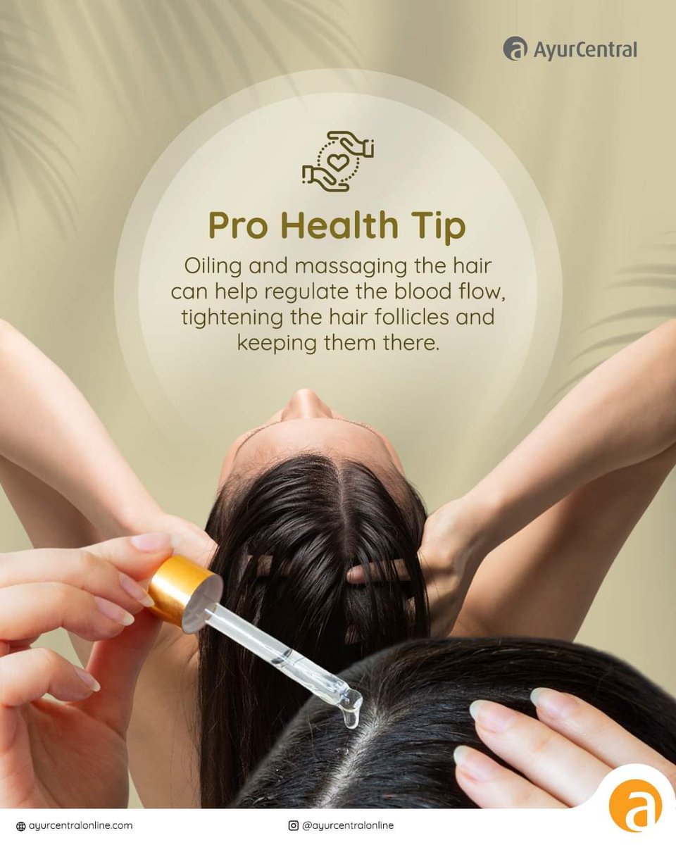 ayurcentralrmn's tweet photo. Say goodbye to bad hair days! ๐
โโ๏ธ๐โโ๏ธ Oiling and massaging your hair regularly can work wonders in regulating blood flow, tightening hair follicles, and keeping your locks healthy and luscious. Try it out and watch your hair transform! ๐โโ๏ธ๐โโ๏ธ
#haircare #hairlove #hairgrowth #hairtip https://t.co/KD9JogMyZ1
