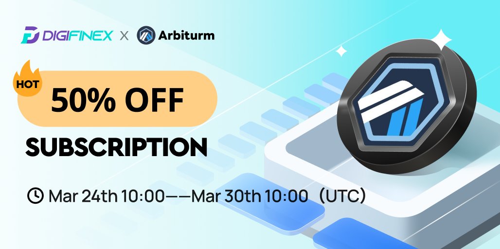 🥳$10,000 Airdrop for BUY, RT &amp; FOLLOW!! 
🤑 $ARB NOW #available on #DigiFinex <a href="/arbitrum/">Arbitrum</a> 
  
⌚️Subscribe Time: Mar 24 - 30 10:00 UTC
💹Subscribe: bit.ly/3n7qns0
✅GLEAM: bit.ly/3JDFZv3

👉Details: bit.ly/40vQuat
#Ethereum #Layer2 #tokens #Crypto (1/3)