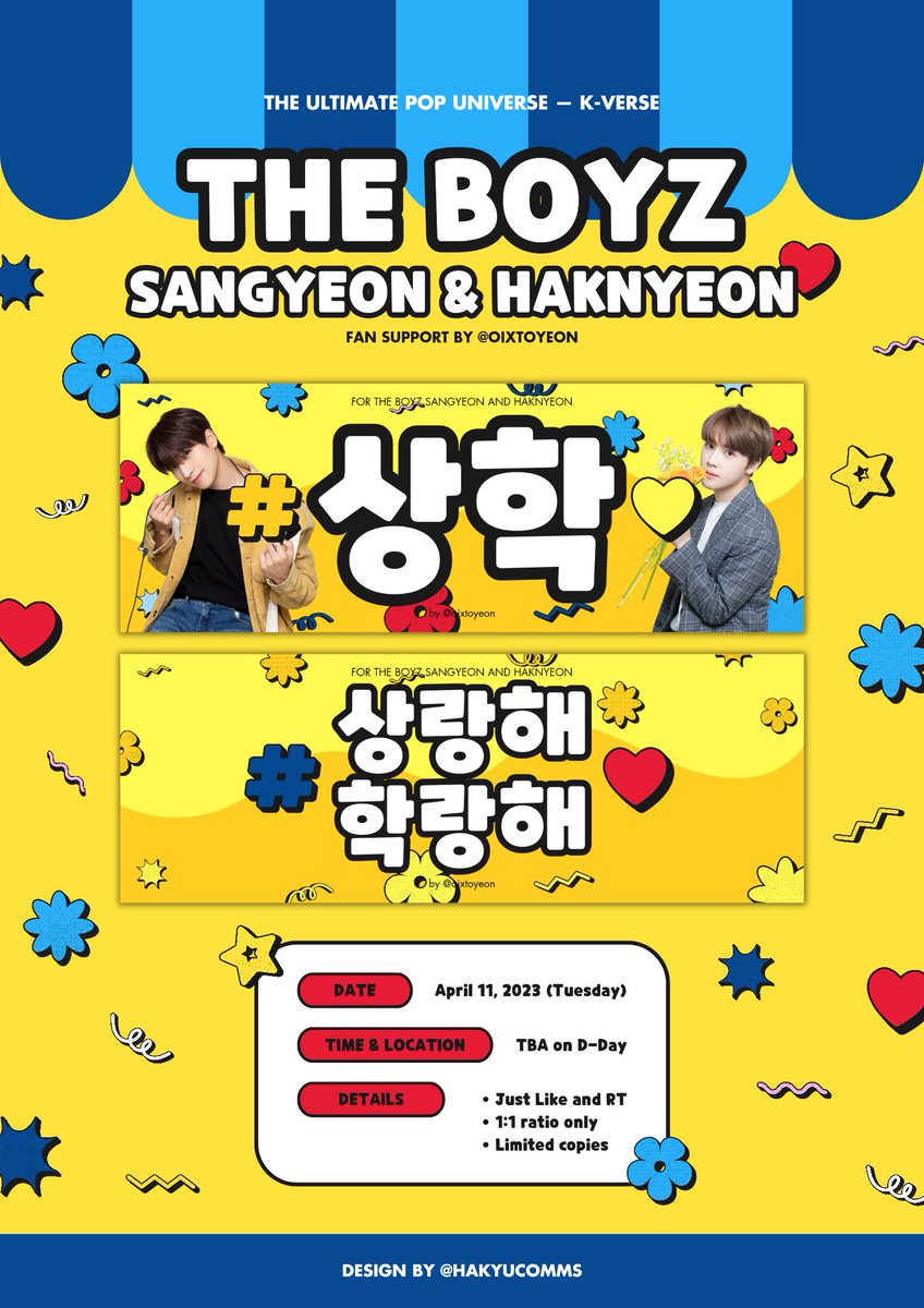 oixtoyeon's tweet photo. ⋆ k-verse ph sangyeon and haknyeon fan support by @oixtoyeon
 
deobissss!! I will be giving out free hand banners on april 11 💛

⋆ check pubmat below for mechanics 
⋆ vote seunghwan on mnet plus app
⋆ limited qty; 1:1 only
⋆ like &amp; rt to spread

#KVersePH #THEBOYZ #더보이즈 https://t.co/pNwQs5R9jU