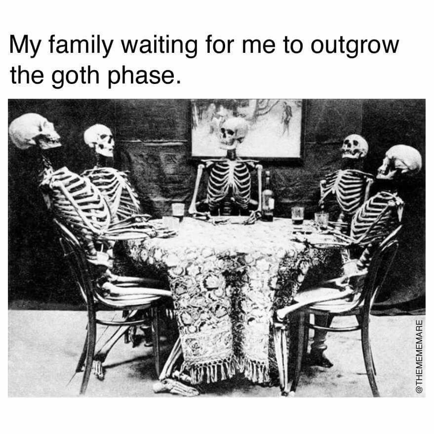 MushrockAUS's tweet photo. It's NOT a Phase 😭
.
.
.
.
.
#funny #pun #punny #gothmeme #emomeme #meme #funny #gothic #alternative #pumpkin #ghost #party #spiderweb #spooky #skeleton #emomeme #alternativememe #tattoomeme #memes #gothicmeme #vampirememe #punkmeme #heavymetalmeme #satanicmeme #satanmeme https://t.co/Bf3k3878zn
