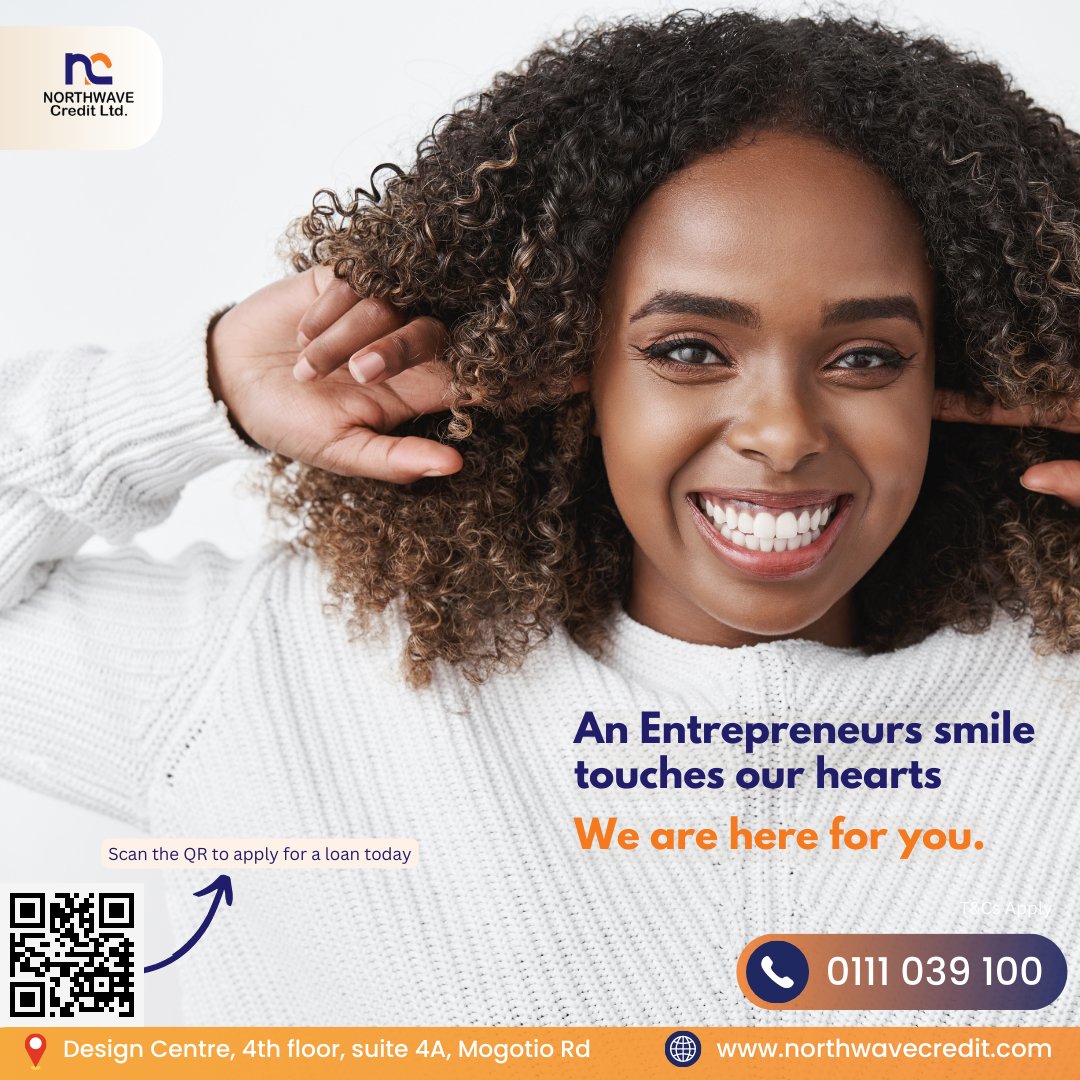 NorthwaveLtd's tweet image. Northwave Credit prides itself in helping you grow.
Visit us today and get a loan that fits your needs.

📲 Call: 0111 039 100 or Inbox us Today !!
APPLY NOW AT northwavecredit.com/apply-ad.php

#QuickLoans #CustomizedFinancing #loansinkenya #assetfinance #logbook #LogBookLoans
