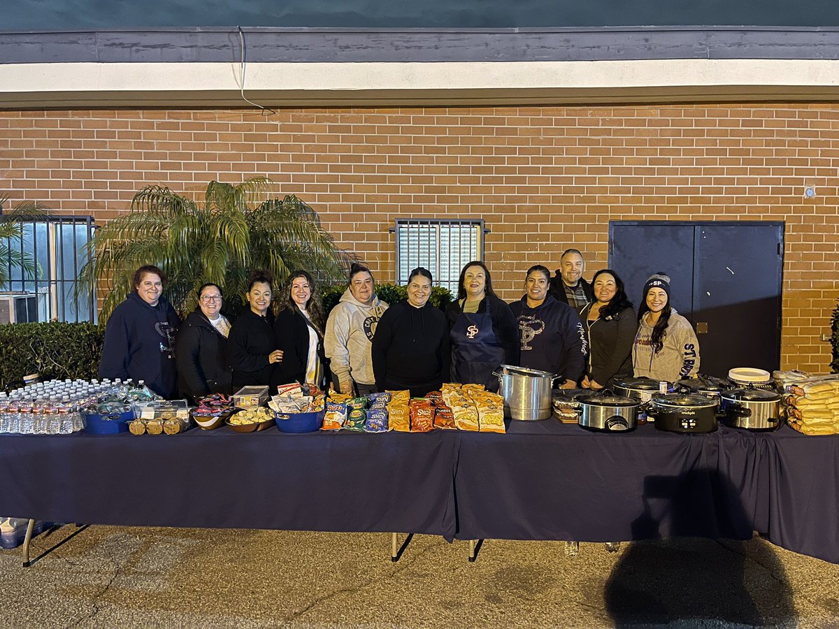 Thursday night meals courtesy of  The amazing Moms of St. Paul. From right to left Crystal Arroyo
Suzan Orozco
Isela Maushardt
Kristie Ramos
Tina Garner-Egans
Mrs Cota
Evelyn Melendez-Garcia 
Lupita, Quintero
Mrs. Uria
Julie Mojica