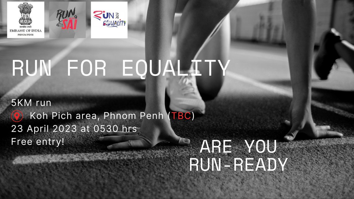 indembcam's tweet image. #RunForEquality #marathon 
To voice against caste discrimination &amp;amp; social injustice on occasion of 132th Birth Anniversary of Dr.  #Bhimrao #Ambedkar  
-5KM run 
-Koh Pich area (TBC)
-23 April 2023 at 0530 hrs
-Free entry!
@IndianDiplomacy @devyani_K @CambodiaIndian