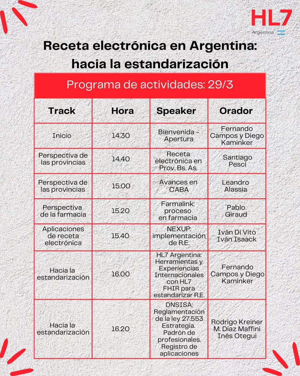 Sergio Montenegro (@sdmontenegro) on Twitter photo Muchas gracias a <a href="/HL7Argentina/">HL7 Argentina</a> por la invitación a <a href="/integrandosalud/">Integrando Salud</a> a participar en el panel sobre 💊Receta electrónica en Argentina: hacia la estandarización! 👉El evento es libre y gratuito, de modalidad virtual.
🔗 Inscripción: bit.ly/3TyMNif ¡No te lo pierdas! Muchas gracias a <a href="/HL7Argentina/">HL7 Argentina</a> por la invitación a <a href="/integrandosalud/">Integrando Salud</a> a participar en el panel sobre 💊Receta electrónica en Argentina: hacia la estandarización! 👉El evento es libre y gratuito, de modalidad virtual.
🔗 Inscripción: bit.ly/3TyMNif ¡No te lo pierdas!