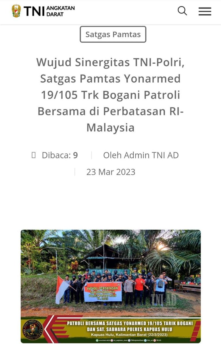 Ihsanmanss's tweet photo. memang selanjutnya tim patroli menyusuri jalur-jalur tidak resmi yang berada disekitar Pos 3 Kotis Satgas Pamtas RI Malaysia.

@Ngopibareng_DAR 

Angkatan Darat Di Hati Rakyat
Kasad Dudung Abdurachman https://t.co/kExd3LmCq9