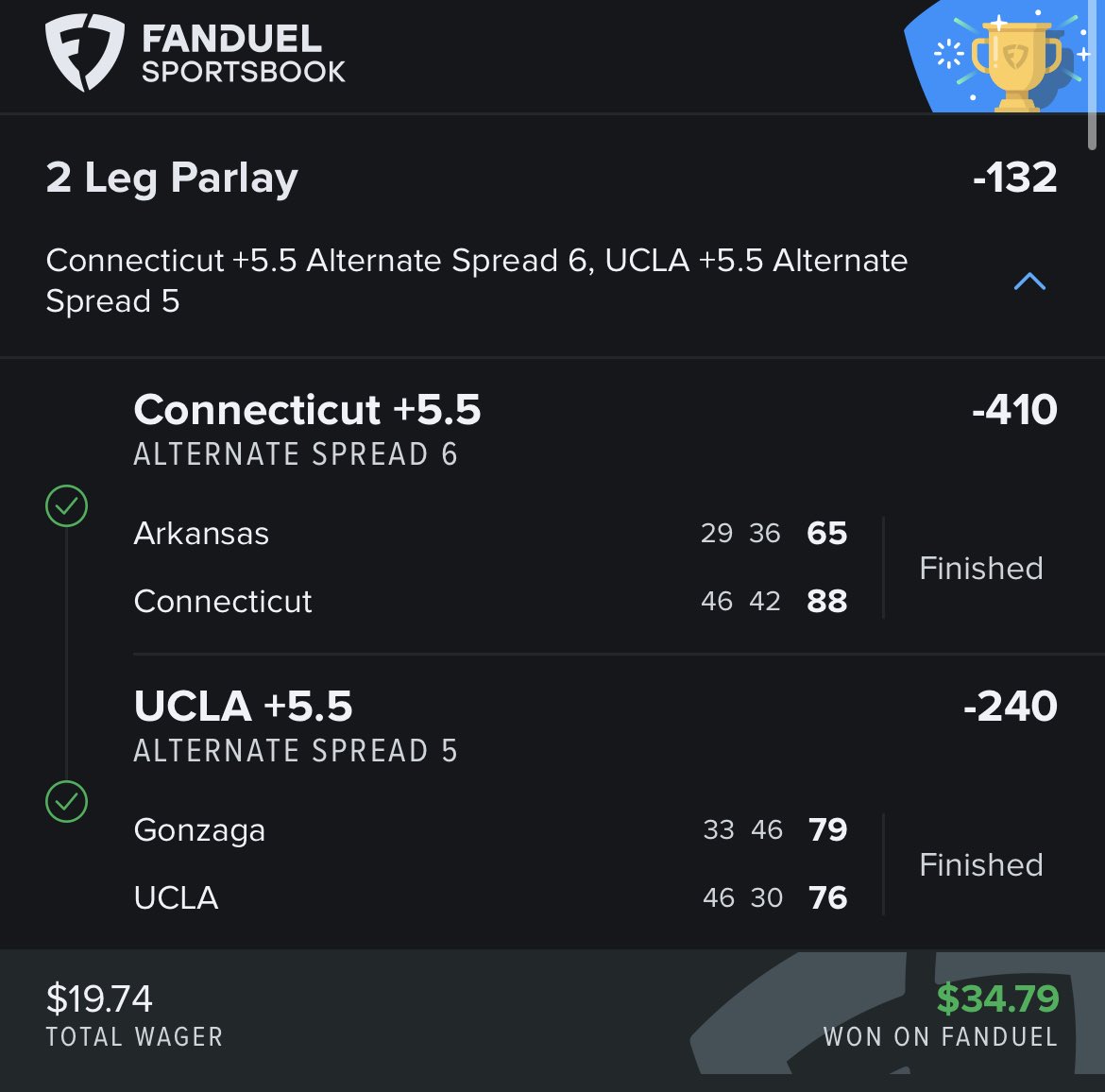 JustWINSbaby's tweet photo. WHAT. A. WILD. GAME.
DAY 2 CASHES 🔥💰🤝🏼
#rollerchallenge #sportsbettingpicks #gamblingtwitter #marchmadness #fanduel #UCONN #UCLA #GONZAGA https://t.co/4WpVbXnzqF