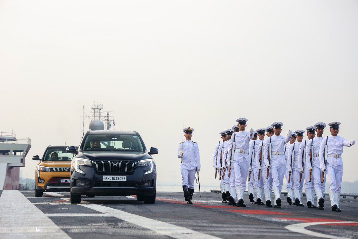 evoIndia's tweet photo. Indian made Mahindra SUVs are the first passenger vehicles on board the IAC (Indigenous Aircraft Carrier)

#SamNoVaruna #MaritimeIndia #INSVikrant #TogetherWeRise #evoindia #indiannavy https://t.co/7Z7Ie7iZO8