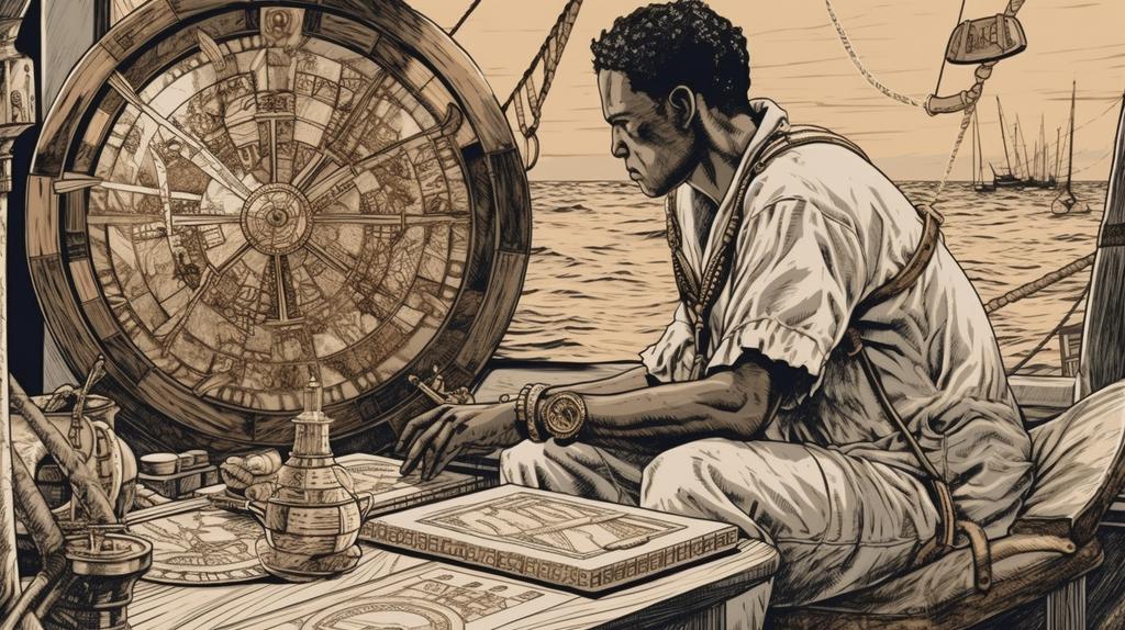 CaptainMoyni's tweet photo. Sailor using Antikythera mechanism to predict the next meteor shower in Greece 5320 BCE  #midjourney #ancientEgypt #ancientapocalypse #ai #Antikythera #chatgpt https://t.co/vuSH72n3Gp